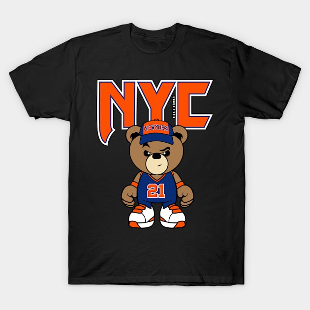 NewYork Teddybear basketball tee T-Shirt by janvimar